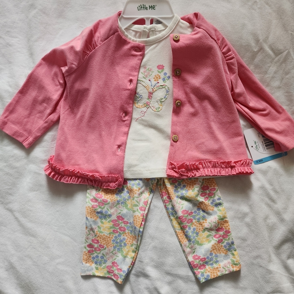NWT 3 Piece Cardigan, Shirt, And Floral Pants Set